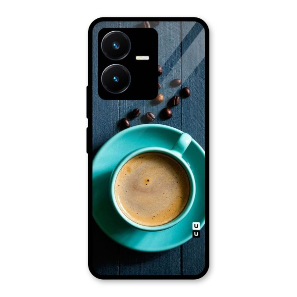 Coffee Beans and Cup Glass Back Case for Vivo Y22