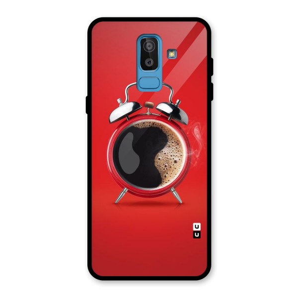 Coffee Clock Glass Back Case for Galaxy J8