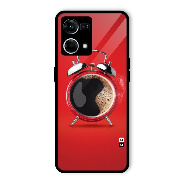 Coffee Clock Glass Back Case for Oppo F21s Pro 4G