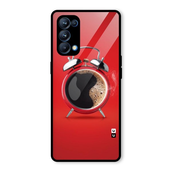 Coffee Clock Glass Back Case for Oppo Reno5 Pro 5G