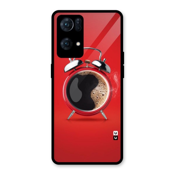 Coffee Clock Glass Back Case for Oppo Reno7 Pro 5G