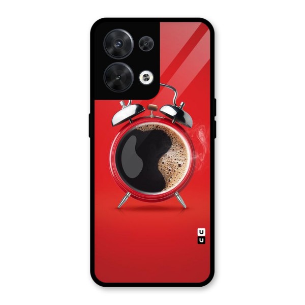 Coffee Clock Glass Back Case for Oppo Reno8 5G