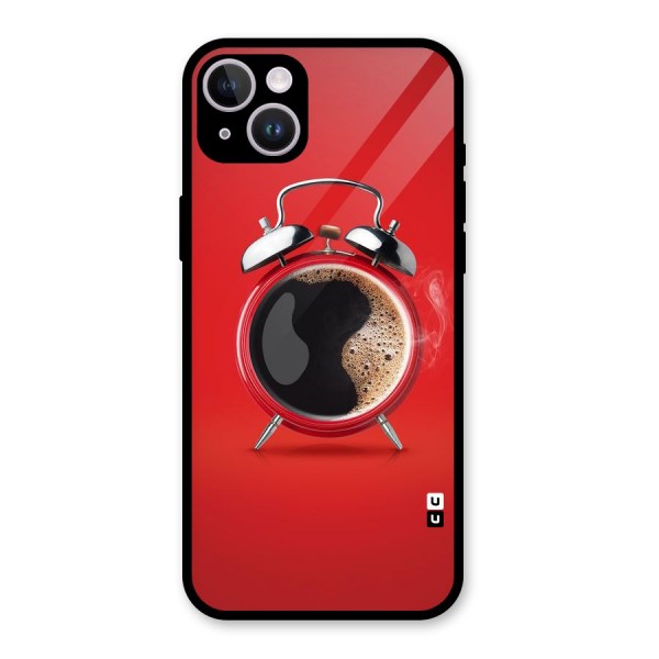 Coffee Clock Glass Back Case for iPhone 14 Plus