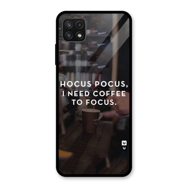 Coffee Focus Glass Back Case for Galaxy A22 5G