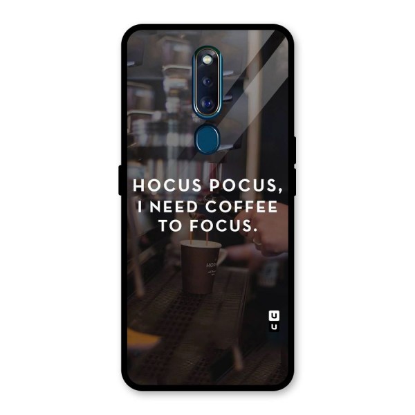 Coffee Focus Glass Back Case for Oppo F11 Pro