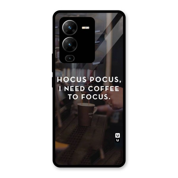 Coffee Focus Glass Back Case for Vivo V25 Pro