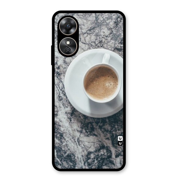 Coffee On Marble Glass Back Case for Oppo A17