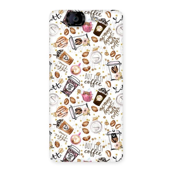 Coffee Pattern Back Case for Canvas Knight A350