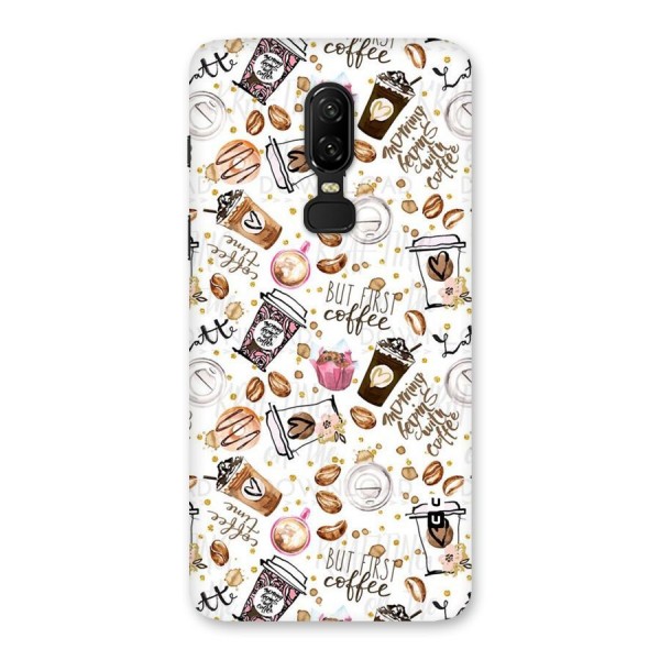 Coffee Pattern Back Case for OnePlus 6