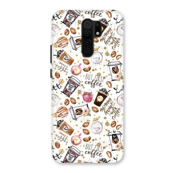 Coffee Pattern Back Case for Redmi 9 Prime