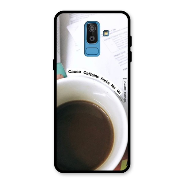 Coffee Perks Glass Back Case for Galaxy J8