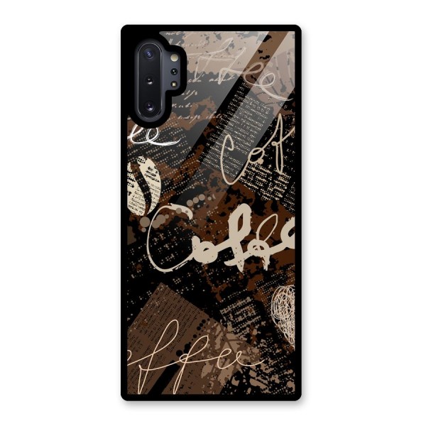 Coffee Scribbles Glass Back Case for Galaxy Note 10 Plus