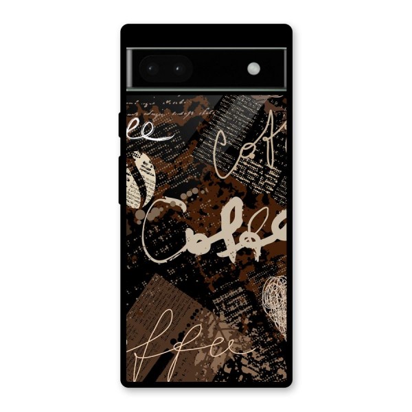 Coffee Scribbles Glass Back Case for Google Pixel 6a