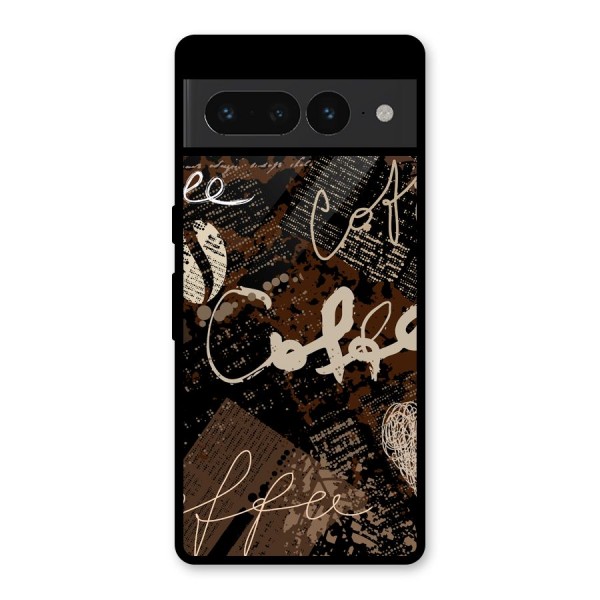 Coffee Scribbles Glass Back Case for Google Pixel 7 Pro