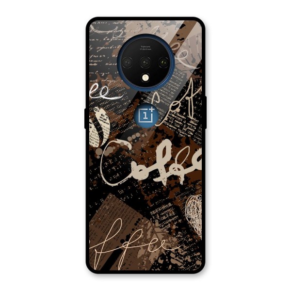 Coffee Scribbles Glass Back Case for OnePlus 7T