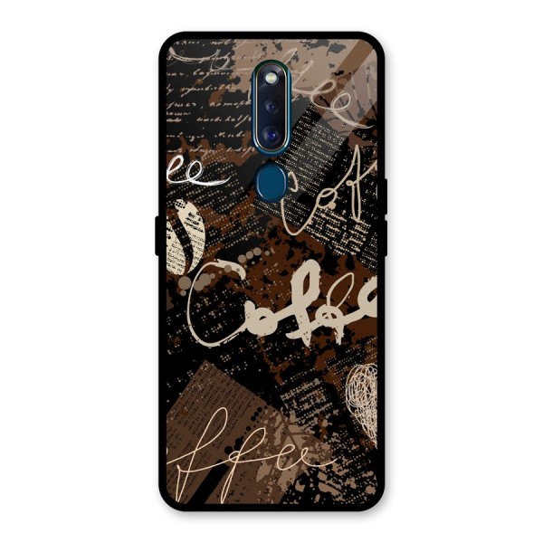 Coffee Scribbles Glass Back Case for Oppo F11 Pro