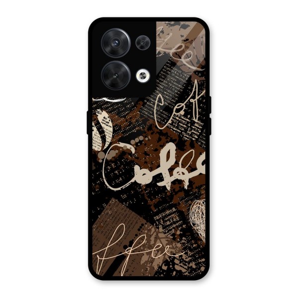 Coffee Scribbles Glass Back Case for Oppo Reno8 5G