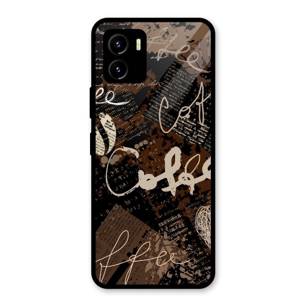 Coffee Scribbles Glass Back Case for Vivo Y15s