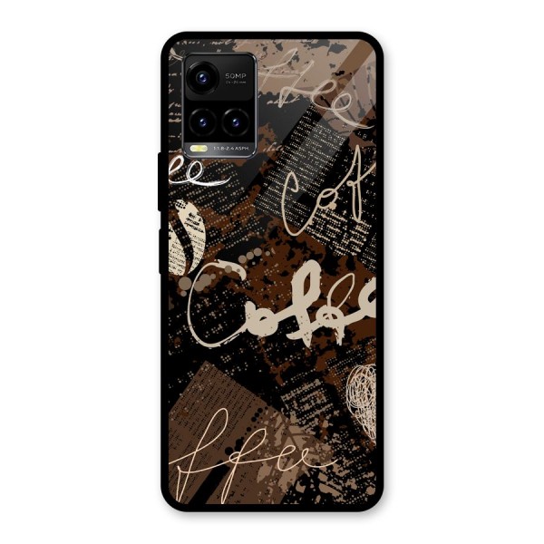 Coffee Scribbles Glass Back Case for Vivo Y21 2021