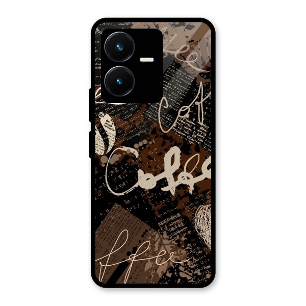 Coffee Scribbles Glass Back Case for Vivo Y22