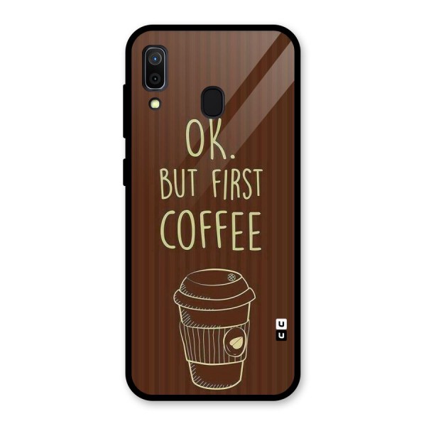 Coffee Stripes Glass Back Case for Galaxy A30