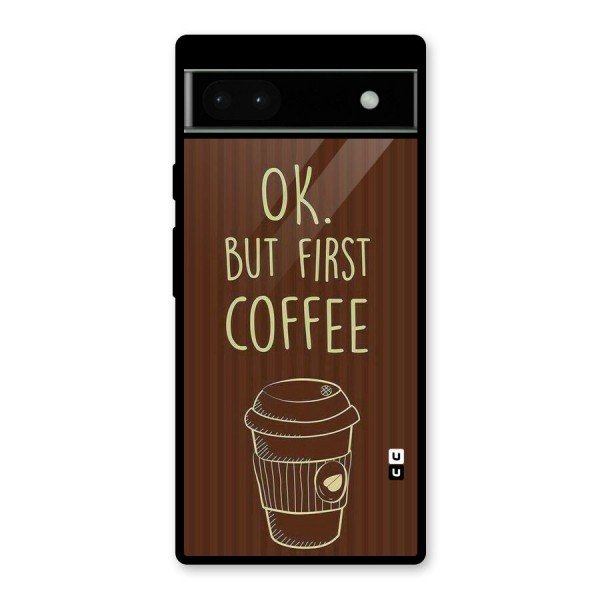 Coffee Stripes Glass Back Case for Google Pixel 6a