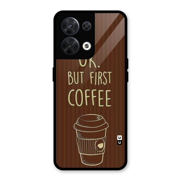 Coffee Stripes Glass Back Case for Oppo Reno8 5G