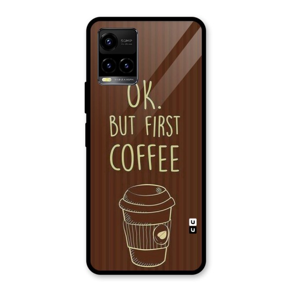 Coffee Stripes Glass Back Case for Vivo Y21A