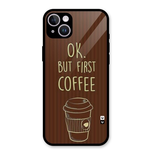 Coffee Stripes Glass Back Case for iPhone 14 Plus