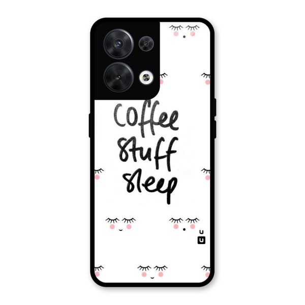 Coffee Stuff Sleep Glass Back Case for Oppo Reno8 5G