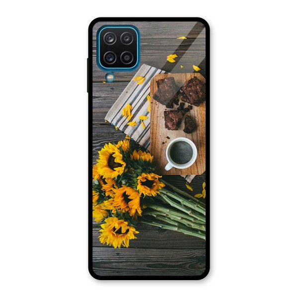 Coffee and Flowers Glass Back Case for Galaxy A12