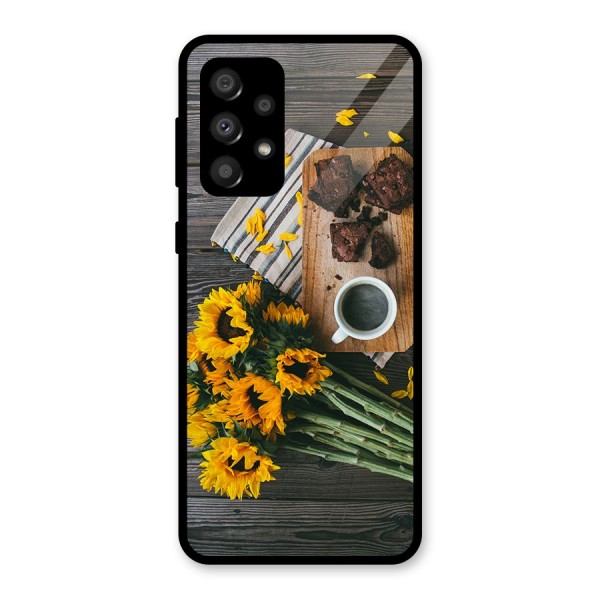 Coffee and Flowers Glass Back Case for Galaxy A32