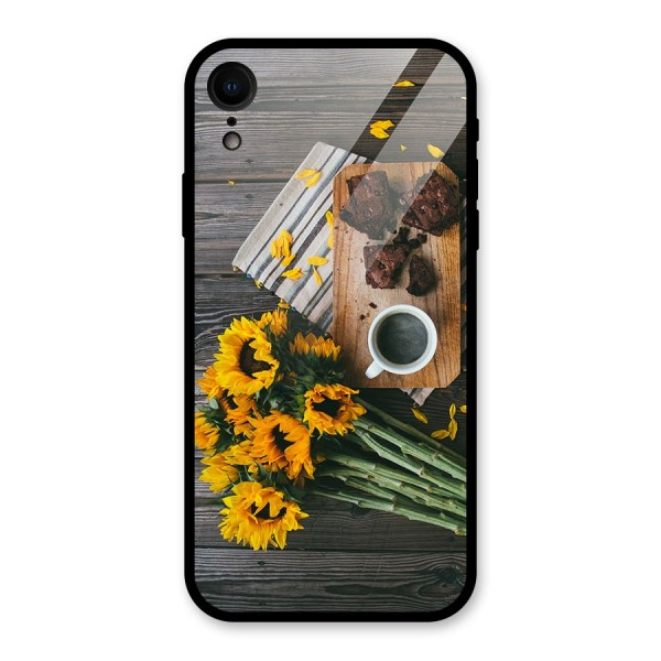 Coffee and Flowers Glass Back Case for XR