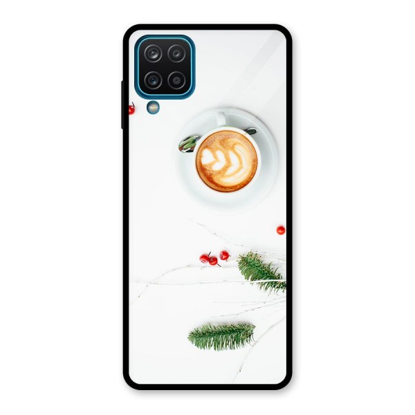 Coffee and Leafs Glass Back Case for Galaxy A12