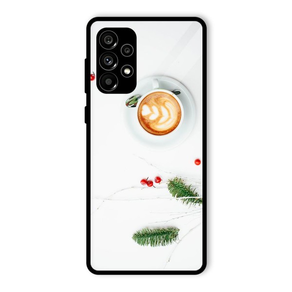 Coffee and Leafs Glass Back Case for Galaxy A73 5G