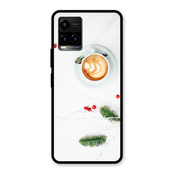 Coffee and Leafs Glass Back Case for Vivo Y21 2021