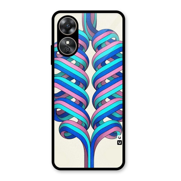 Coil Abstract Pattern Glass Back Case for Oppo A17