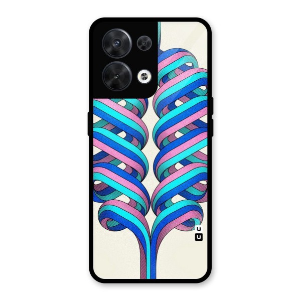 Coil Abstract Pattern Glass Back Case for Oppo Reno8 5G