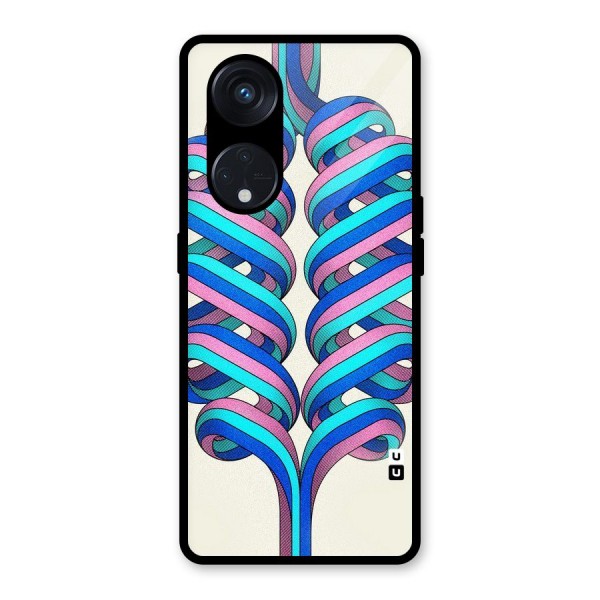 Coil Abstract Pattern Glass Back Case for Reno8 T 5G