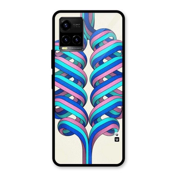 Coil Abstract Pattern Glass Back Case for Vivo Y21 2021