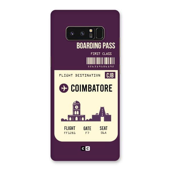 Coimbatore Boarding Pass Back Case for Galaxy Note 8