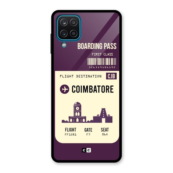 Coimbatore Boarding Pass Glass Back Case for Galaxy A12