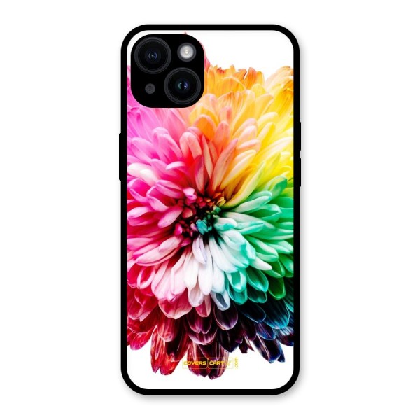 Colorful Flower Glass Back Case for iPhone 14