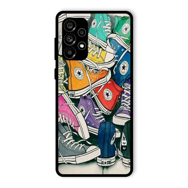 Colorful Shoes Glass Back Case for Galaxy A73 5G