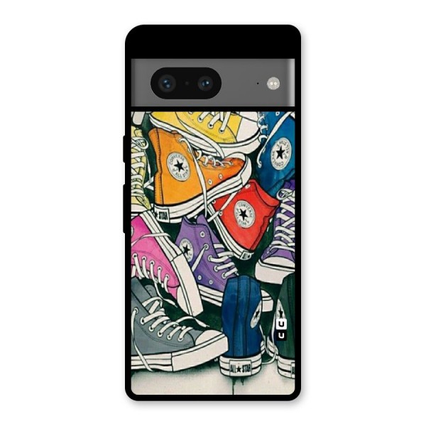 Colorful Shoes Glass Back Case for Google Pixel 7