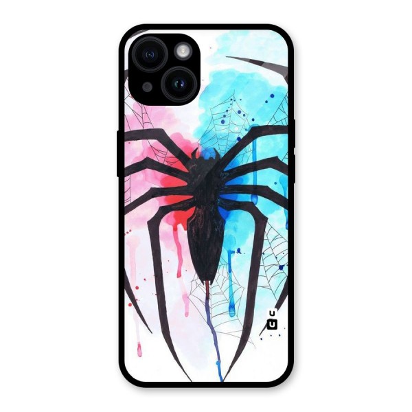 Colorful Web Glass Back Case for iPhone 14