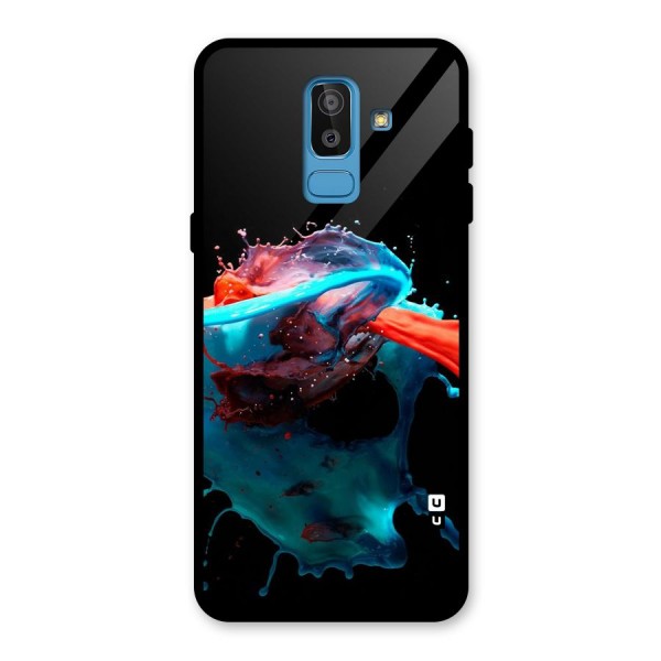 Colour War Glass Back Case for Galaxy J8