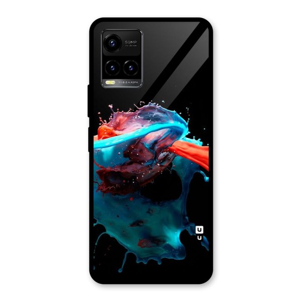 Colour War Glass Back Case for Vivo Y21G