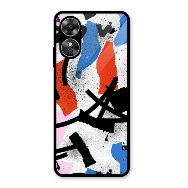 Coloured Abstract Art Glass Back Case for Oppo A17