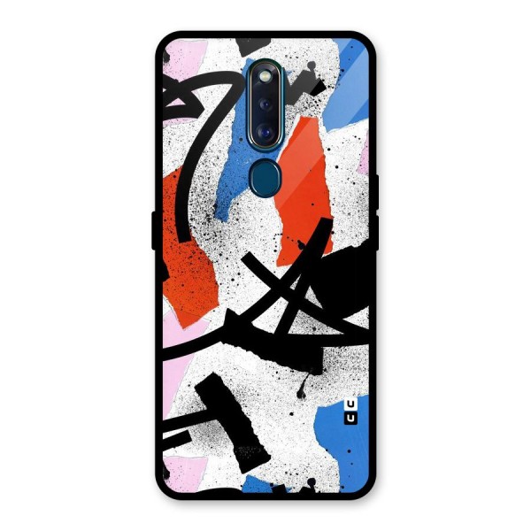 Coloured Abstract Art Glass Back Case for Oppo F11 Pro